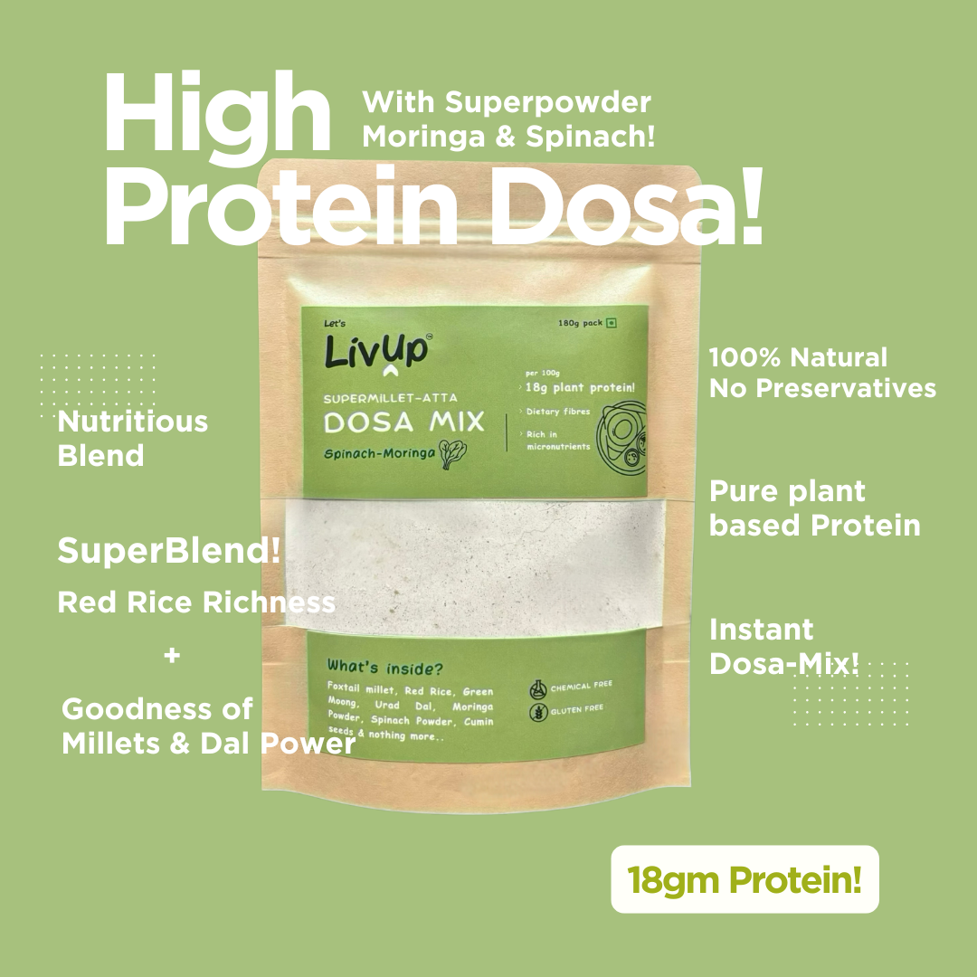 Spinach-Moringa High-Protein Multigrain Dosa Mix | High Protein Breakfast, No chemical, No preservatives Superatta (Instant Dosa Mix)