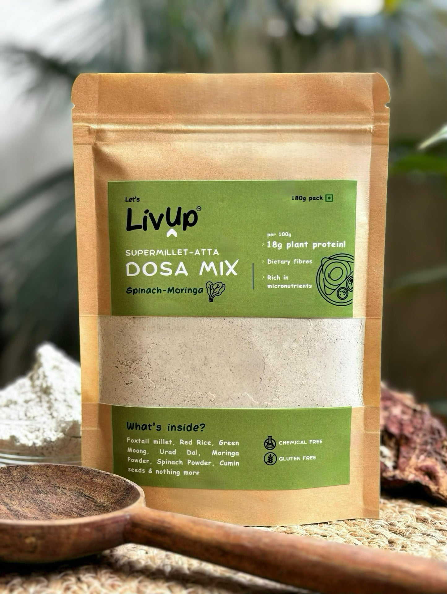 Spinach-Moringa High-Protein Multigrain Dosa Mix | High Protein Breakfast, No chemical, No preservatives Superatta (Instant Dosa Mix)