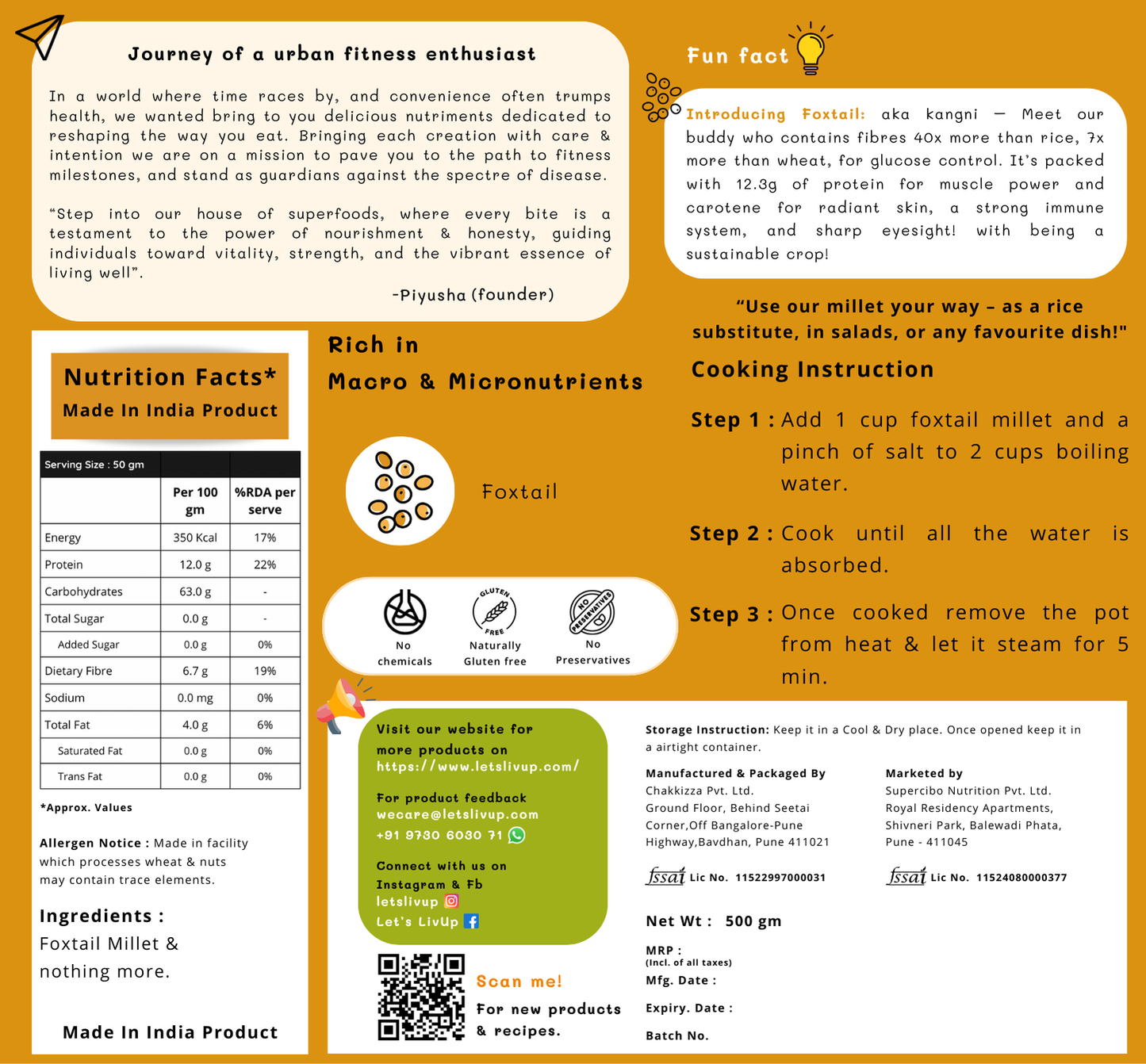 Supergrain Foxtail/Kangni millet | Best in Pulao, Salads | Naturally Gluten-Free, No chemicals, No preservatives